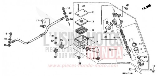 HAUPTBREMSE, HINTEN ZYLINDER NX650W de 1998